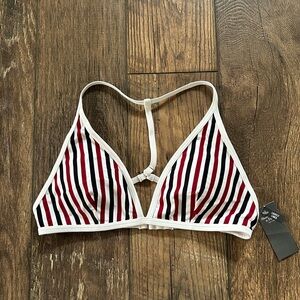Abercrombie Striped Triangle Bikini Top